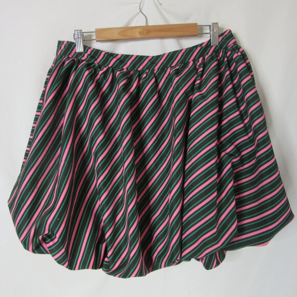 Paul Tazewell Wicked Bubble Mini Skirt Black Green Pink Stripes Size XL NWT - Picture 4 of 14